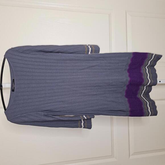 Nine West Women's Ribbed Knit Dress with Color Block Hem - Picture 1 of 6